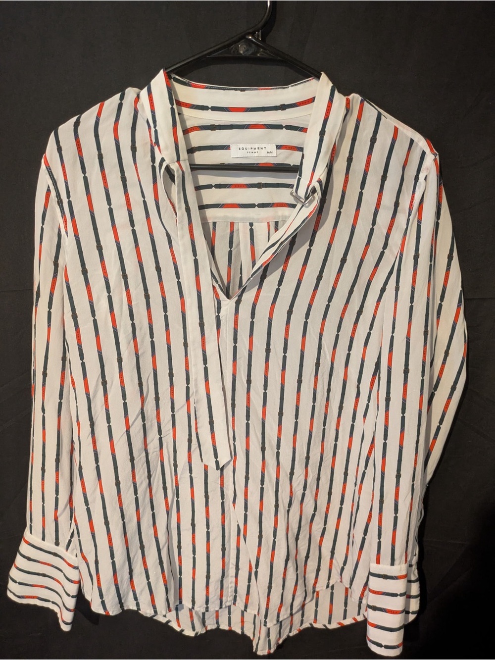Equipment Femme Janelle Belt Print Silk Blouse